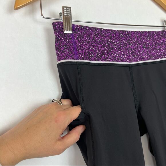 Lululemon Pace Rival Running Crop 22” Leggings Tender Violet Purple Black 4 - Picture 5 of 16